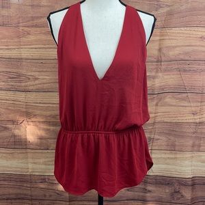 Express Rust colored peplum top